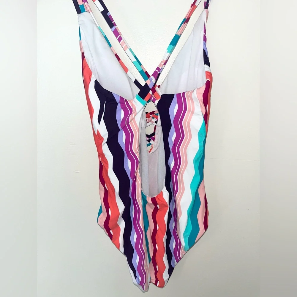 BAR III NWT Waves Low Back Cheeky One‎ Piece Swimsuit | Medium / Large